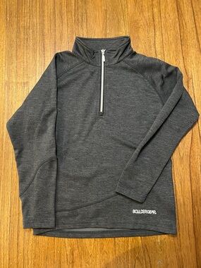 Boy’s Dark Gray Half-Zip Sporty Pullover